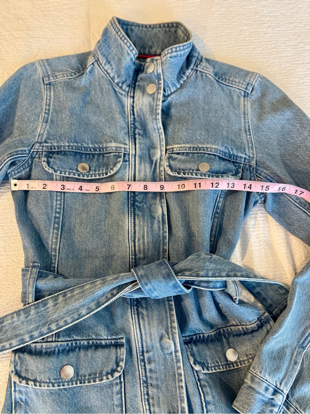Tommy Hilfiger Light Blue Denim Utility Jacket with Belt - Picture 8 of 8